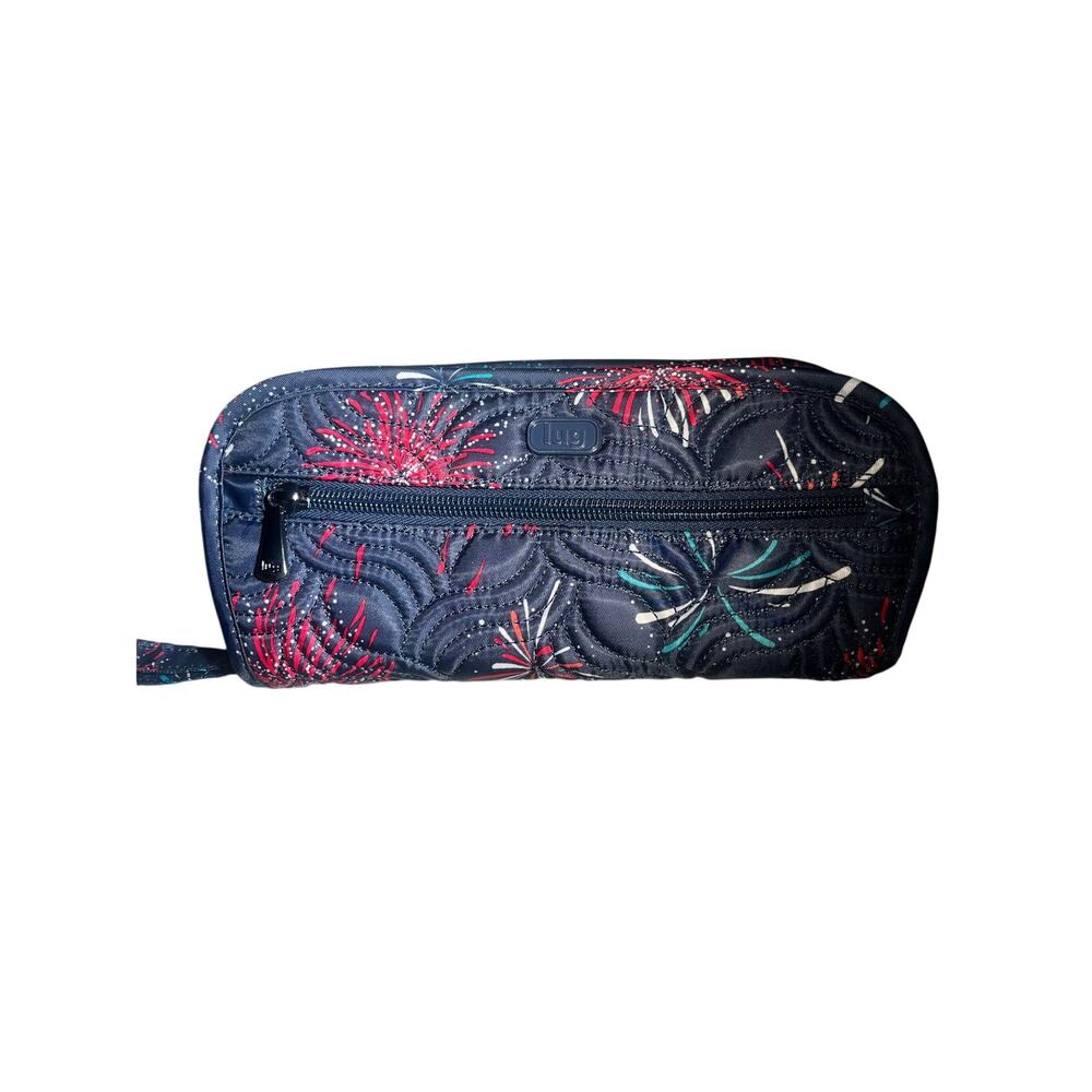 NWOT  LUG  Flipper Jewelry travel case in the blue firework pattern.